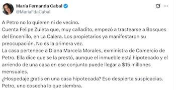 María Fernanda Cabal y las críticas a Gustavo Petro