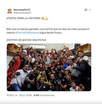 Arturo Char presente en la celebración del Barranquilla F.C. tras eliminar a Junior