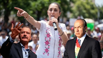 Sheinbaum cuestiona influencia del PAN en los jóvenes tras “reciclar” a Fox y Calderón en mitin político