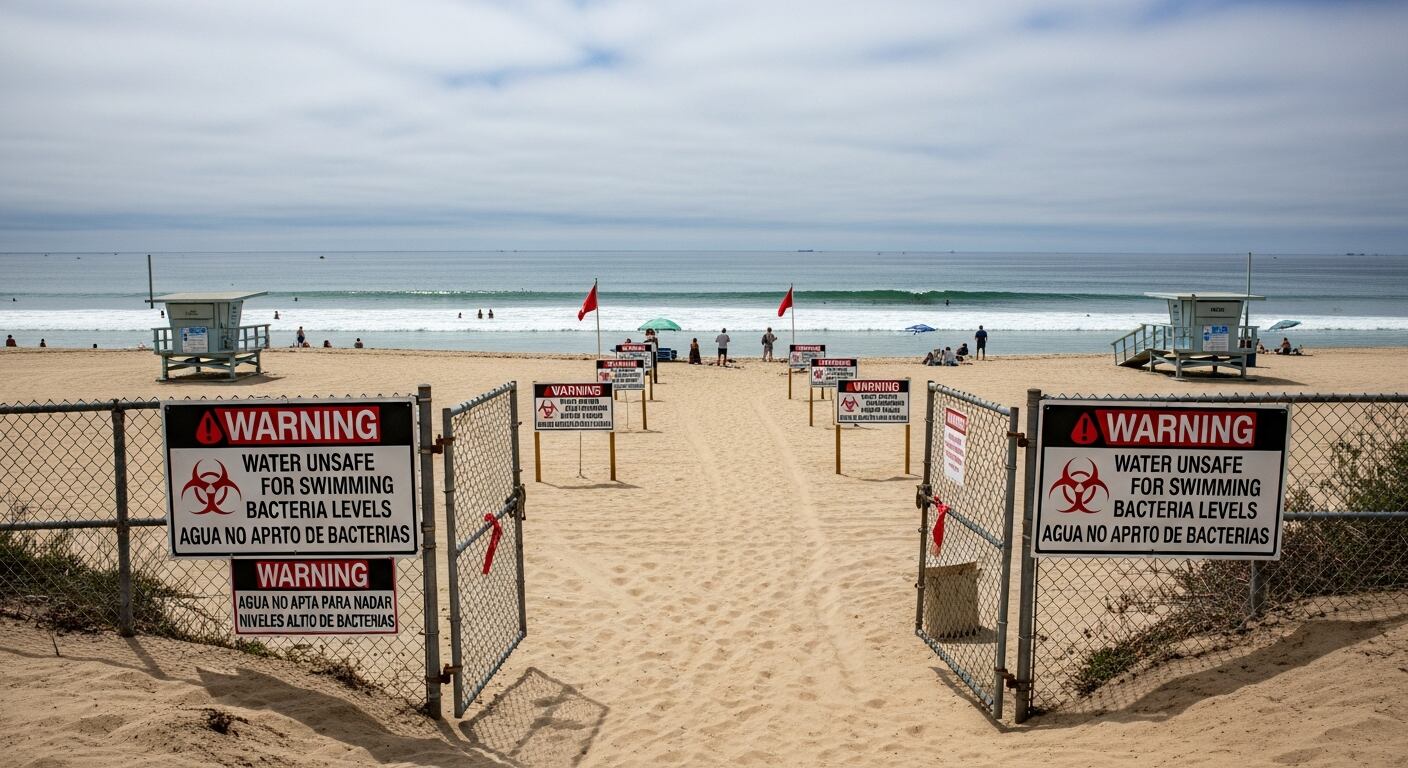 El Departamento de Salud Pública de Los Ángeles registró altos niveles de bacterias en seis playas del condado y emitió una advertencia sanitaria urgente. (Imagen Ilustrativa Infobae)