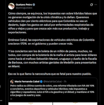 Gustavo Petro - crédito @petrogustavo/X
