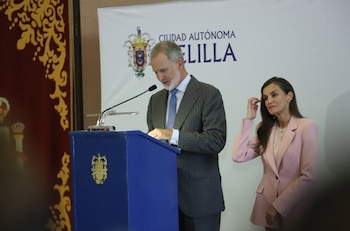 14/10/2026 Los Reyes durante el discurso de Felipe Vi en Melilla el 14 de octubre de 2026
POLÍTICA
MOHAMED BELKASEN/EUROPA PRESS