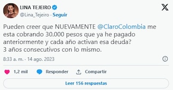 Lina Tejeiro contó a traves