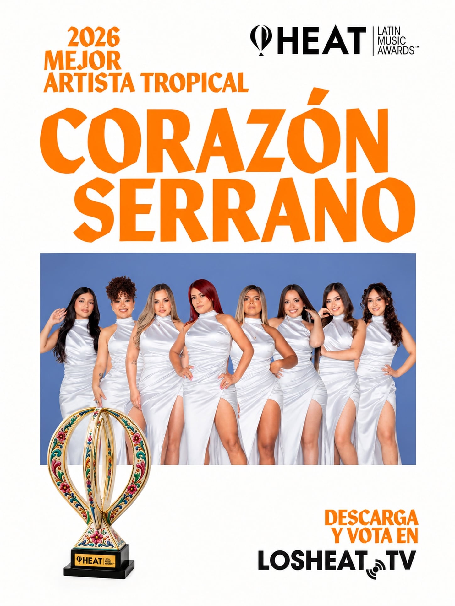Grupo 5 y Corazón Serrano representarán a Perú en la categoría Mejor Artista Tropical.
