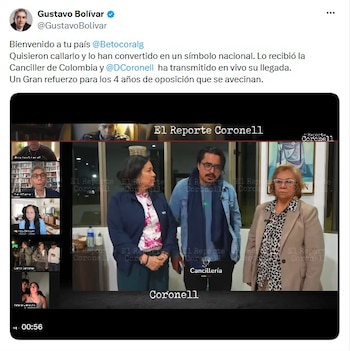 Su retorno desató reacciones inmediatas en redes, entre ellas la del exsenador Gustavo Bolívar - crédito @GustavoBolivar/X