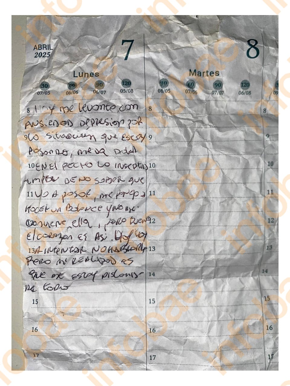 “Hoy voy a intentar no hablarle pero mi realidad es que me estoy aislando de todo”, escribió el joven