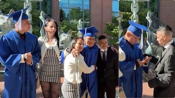 Ricardo Hernández Navarrete logró graduarse tras dos meses de incertidumbre en un centro de detención de ICE - crédito captura de pantalla / Univisión