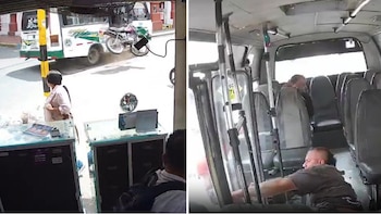 Motociclista se salvó de milagro en Buga, tras chocar contra un bus a alta velocidad terminó dentro del vehículo: todo quedó en video
