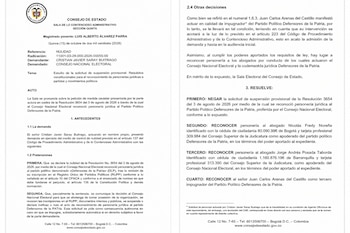 El proceso judicial evaluará los requisitos para otorgar personería a movimientos de origen presidencial sin participación legislativa - crédito Consejo de Estado/@clorduy/X