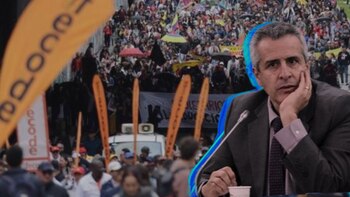 Ministro del Interior buscará reunirse con Fecode tras protestas del 17 de junio - crédito ilustración de Infobae Colombia con fotografías de Luisa González/Reuters y Min Interior/X