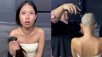 Una mujer es grabada mientras le rapan la cabeza por no pagar su cuenta en un bar de Bangkok