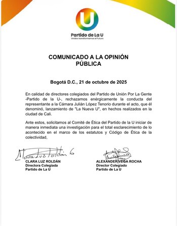 La dirigencia del partido pidió