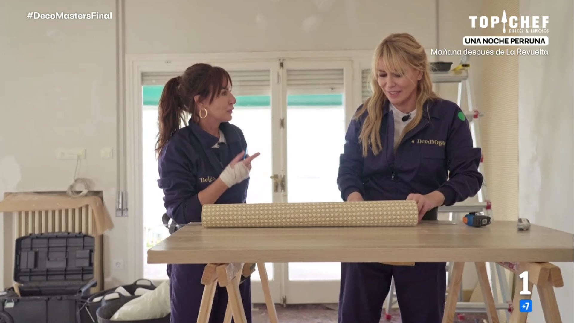 Las actrices Raquel Meroño y Belén López se quedan a las puertas de ganar el concurso de interiorismo. / Captura de pantalla