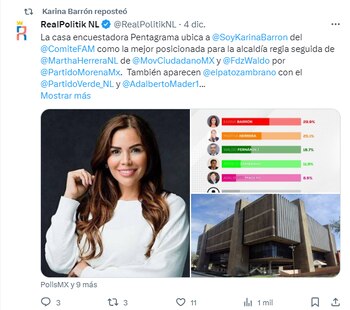 Patricia Barrón comparte en redes