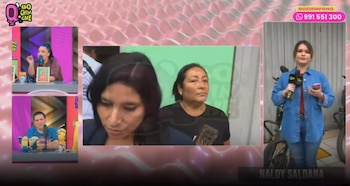 Naldy Saldaña llega a la Policía para declarar y mujer la confronta: “Di la verdad, te gustó”. Captura: Magaly TV La Firme.