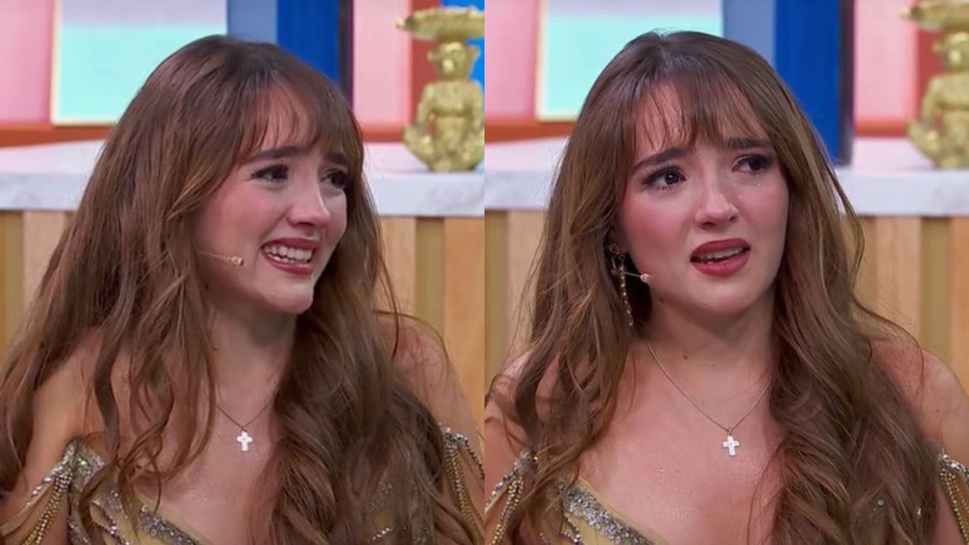 La actriz dio sus primeras declaraciones entre lágrimas, tras convertirse en la séptima eliminada del reality show. (Captura de pantalla YouTube)