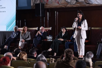 dame un pie que mencione los antecedes de claudia sarmiendo
Claudia Sarmiento fue secretaria de Relaciones Institucionales del Ministerio de Gobierno de San Juan, es referente provincial de Abogados en Acción y participó en el armado de la lista que ganó las elecciones del Foro de Abogados de San Juan en 2025