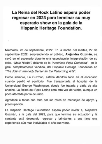 Este fue el comunicado con