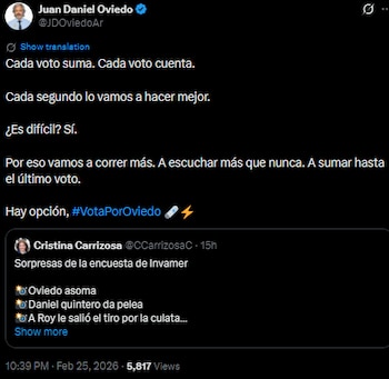 Juan Daniel Oviedo pidió a