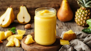 Licuado de piña con pera,