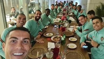 Cristiano Ronaldo comió junto al