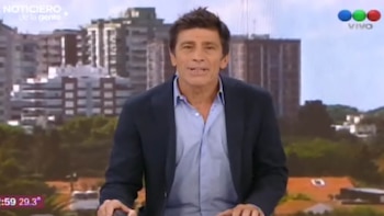 Nicolás Repetto en su última aparición en televisión, en el informativo de Telefe