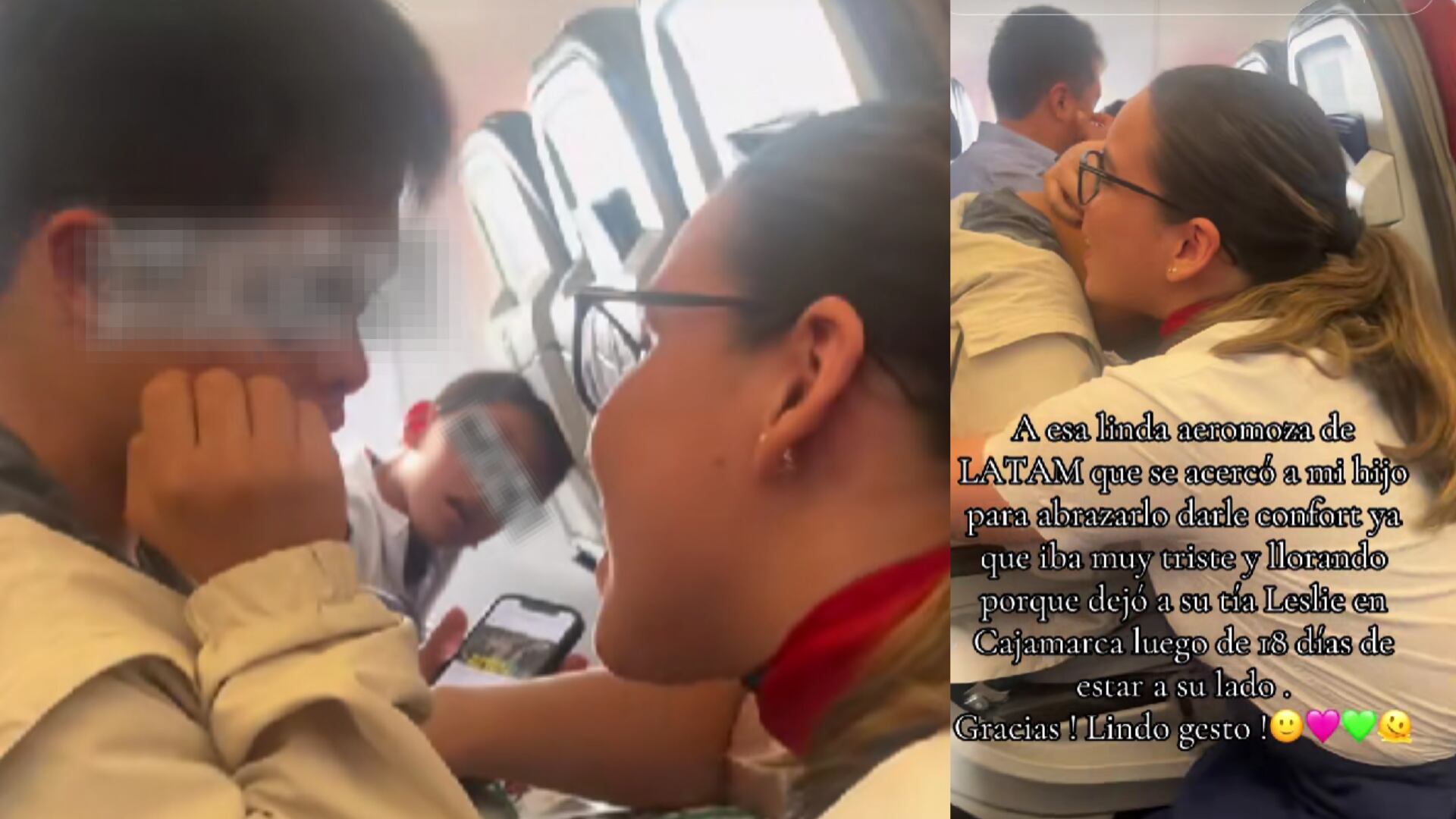 Niño llamado Mauricio lloraba antes del despegue tras despedirse de su tía en Cajamarca.