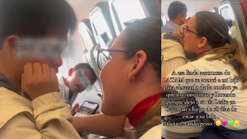 Emotivo gesto en vuelo desde