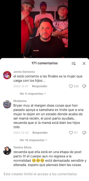 Bryan Torres desactiva comentarios en