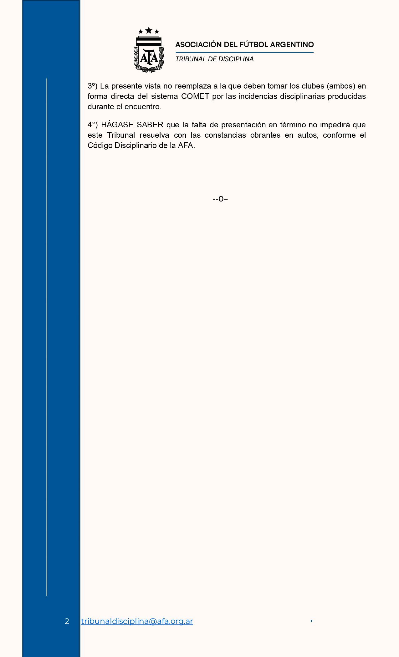 El Boletín Número 6793 Bis de la Asociación del Fútbol Argentino que indica la apertura de un expediente por la postura de Estudiantes