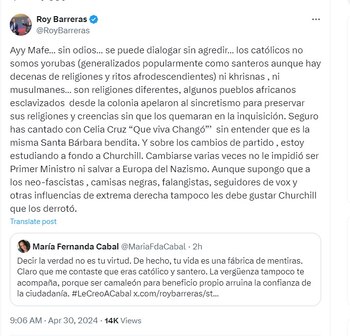 Roy Barreras le respondió a