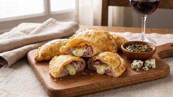 Receta de empanadas de jamón y roquefort, rápida y fácil