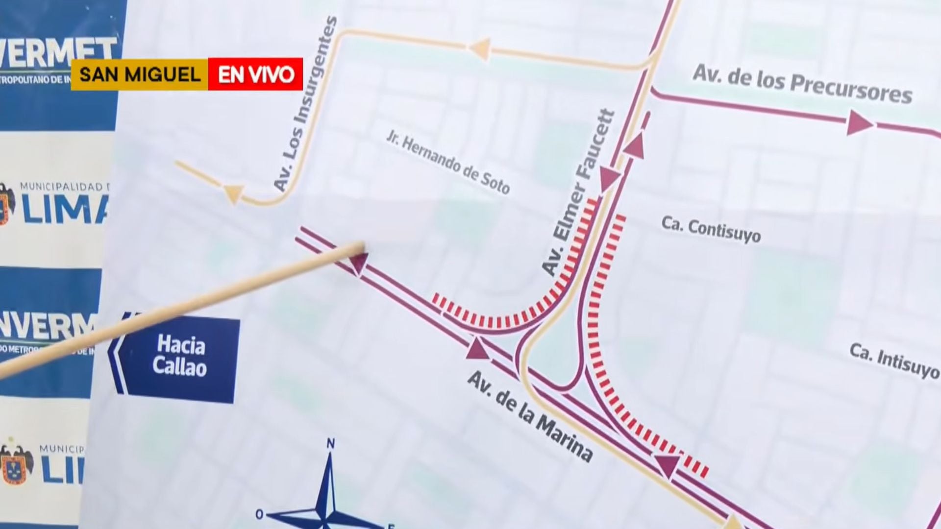 Desvíos vehiculares por obras en el óvalo Faucett