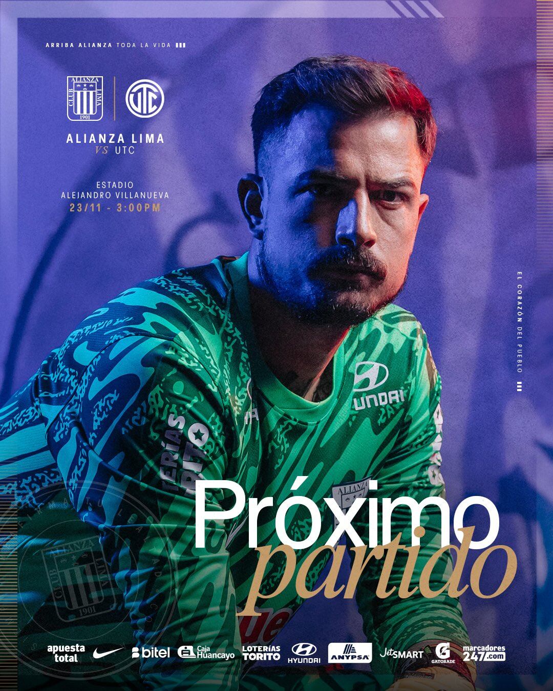 Horarios de Alianza Lima vs UTC por el Torneo Clausura 2025