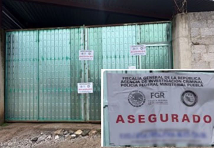 El inmueble quedó asegurado (SSP Puebla)
