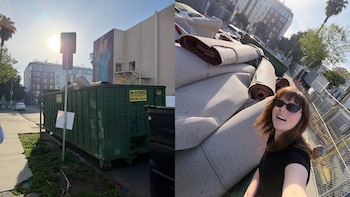 Viral: Paige Thalia encuentra fragmento de alfombra roja de los Oscar en contenedor