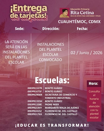 El cartel informativo fue difundido a través del perfil de Facebook oficial del Coordinador de Becas Bienestar de la CDMX. (Imagen Ilustrativa Gobierno de México)