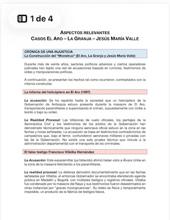 La defensa de Uribe sostiene