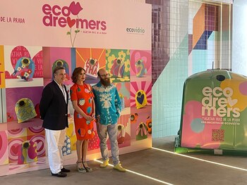 Ágatha Ruiz de la Prada en la presentación de su nueva colaboración con Ecovidrio. (Ecovidrio)