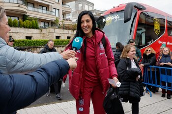 Jenni Hermoso al llegar a una concentración con España (EFE/Lavandeira jr.)