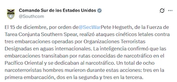 El comunicado del Comando Sur