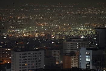 Vista aérea de Teherán tras