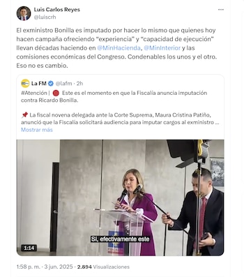 El exministro Luis Carlos Reyes