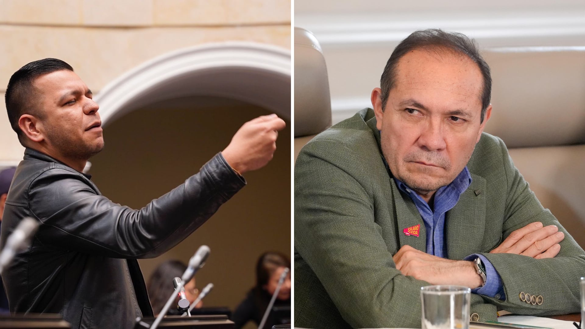 Jota Pe Hernández fijó postura frente al ministro de Trabajo, Antonio Sanguino, frente a sus acusaciones ante a la Fiscalia - crédito @SenadoGovCo/X - Andrea Puentes/Presidencia