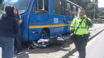 Accidente en Bogotá entre bus