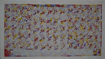 Óleo sobre tela cortada a