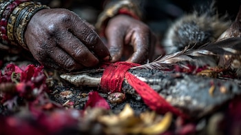 Altares con figuras religiosas, rezos tradicionales, tambores rituales, invocación de espíritus, prácticas sincréticas, creencias populares, espiritualidad ancestral – (Imagen Ilustrativa Infobae)