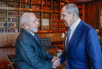 Lula da Silva junto a Sergei Lavrov (Ricardo Stuckert/Brazil Presidency/Handout via REUTERS)