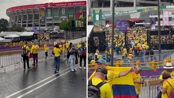 Aficionados colombianos llegan al Estadio Ciudad de México para acompañar a la selección en su debut en el Mundial - crédito Alexander Ortiz/Infobae