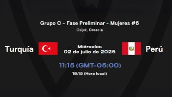 Detalles del partido entre Perú